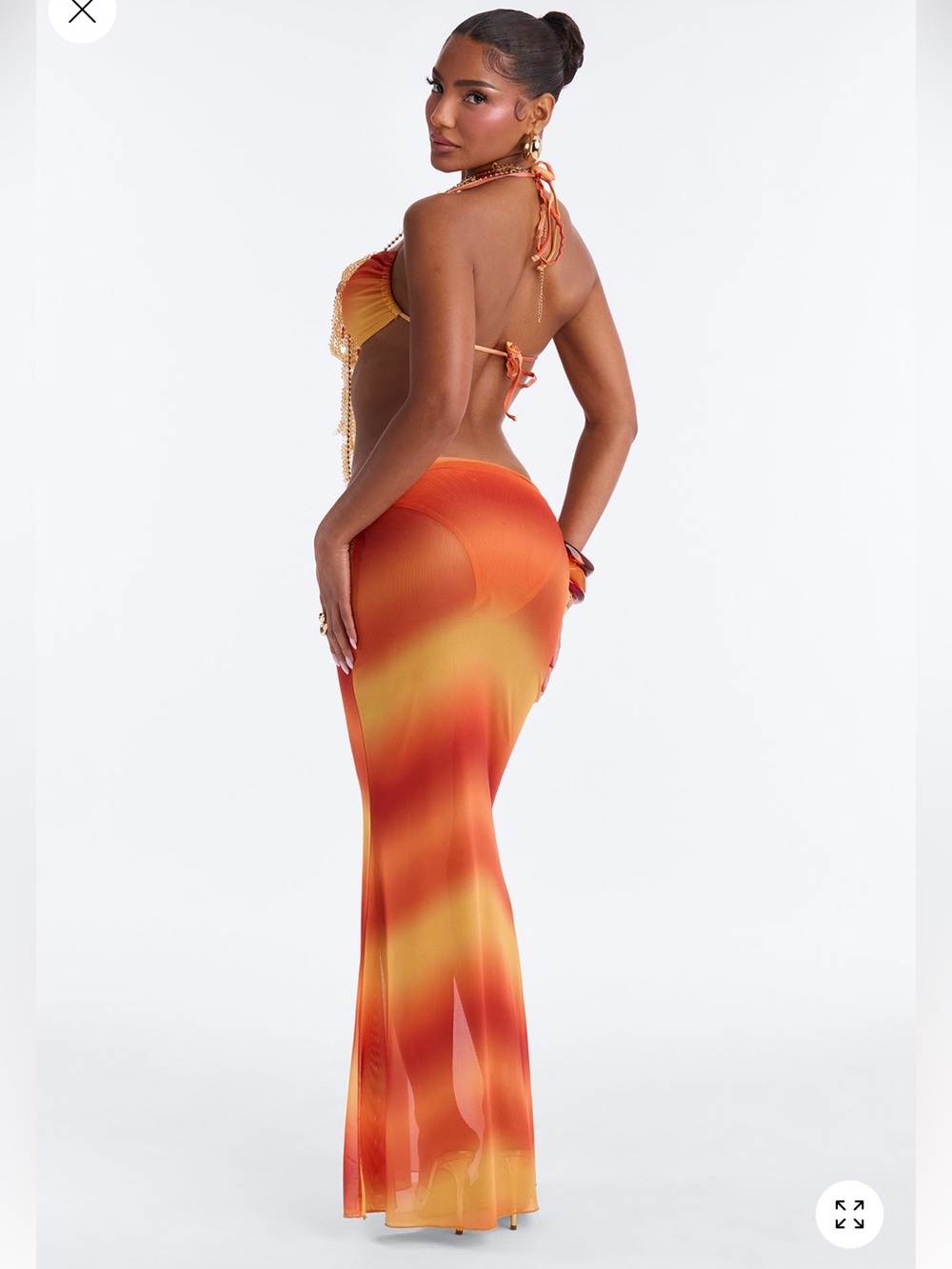 Fashion Nova Sunset Ombre Sheer Maxi Skirt